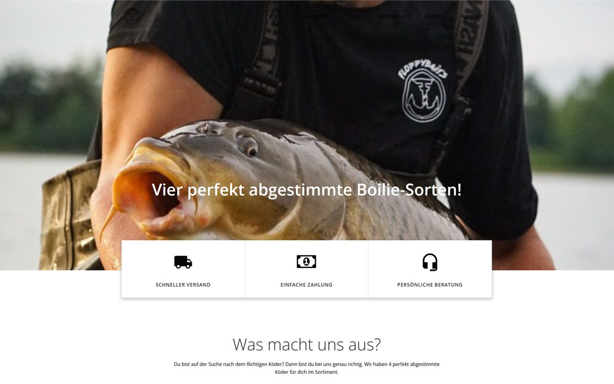 Vorschau der Website floppybaits.at – Boilies und Angelköder