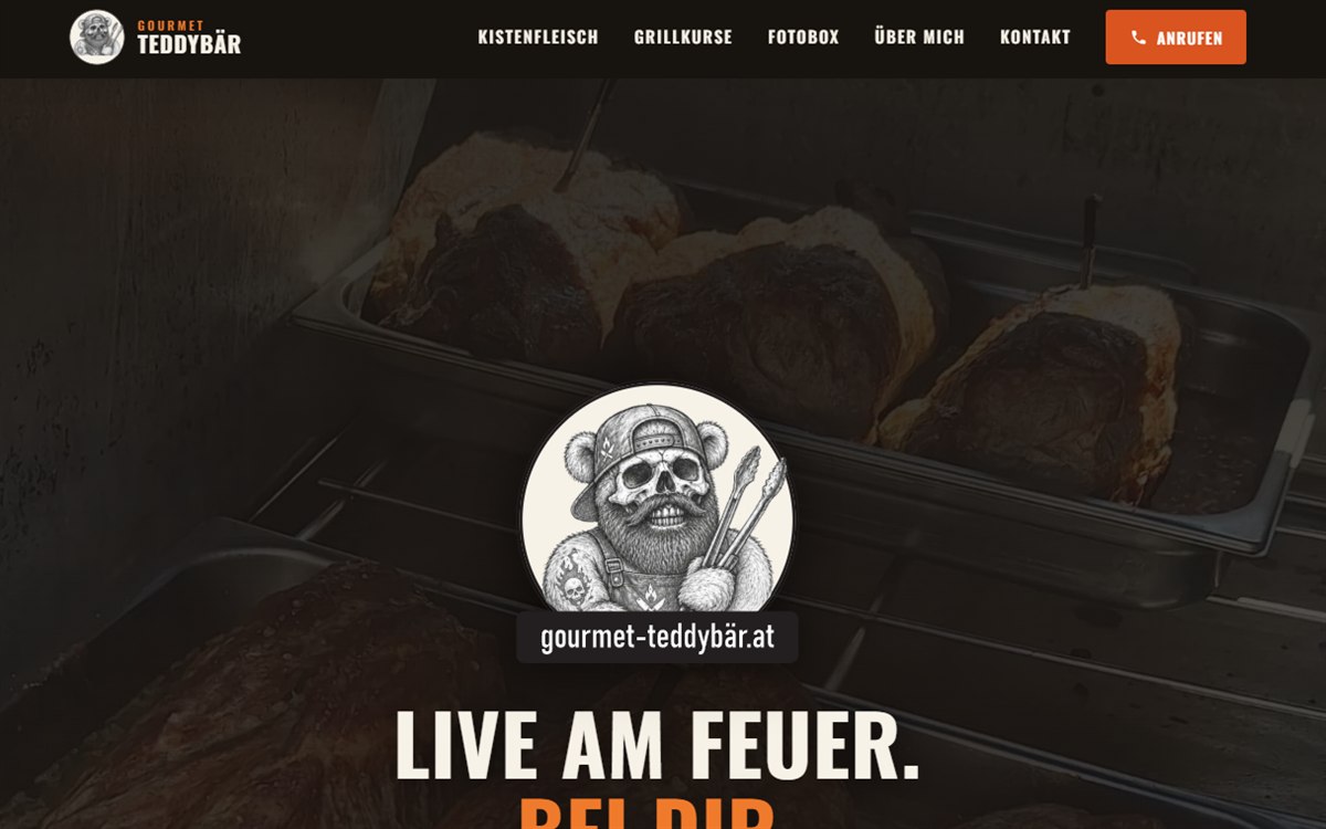 Vorschau der Website gourmet-teddybär.at – Grillcatering, Kistenfleisch und Grillkurse